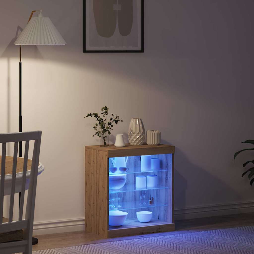 LED sideboard Artisan Eik 60,5 x 37 x 67 cm Konstruert tre