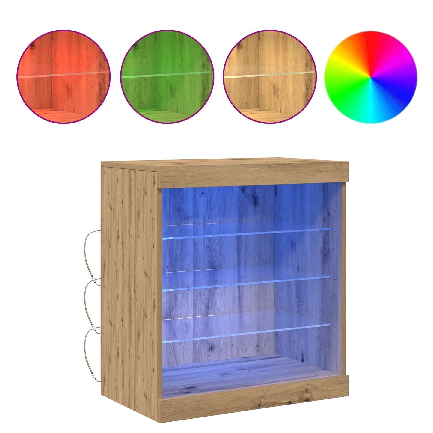 LED sideboard Artisan Eik 60,5 x 37 x 67 cm Konstruert tre