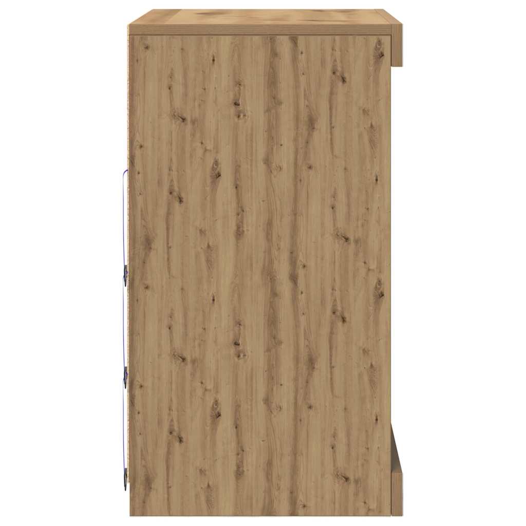 LED sideboard Artisan Eik 60,5 x 37 x 67 cm Konstruert tre
