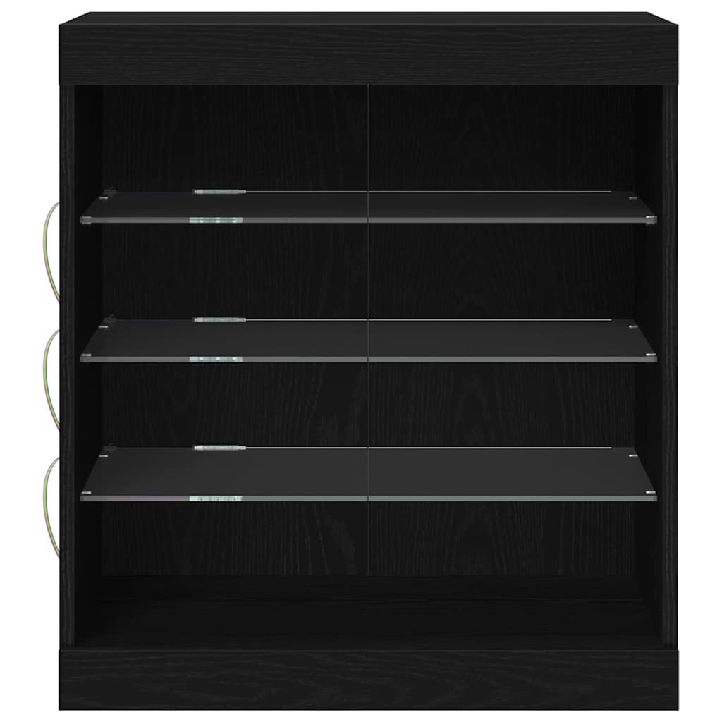 LED sideboard Svart Eik 60,5 x 37 x 67 cm Konstruert tre