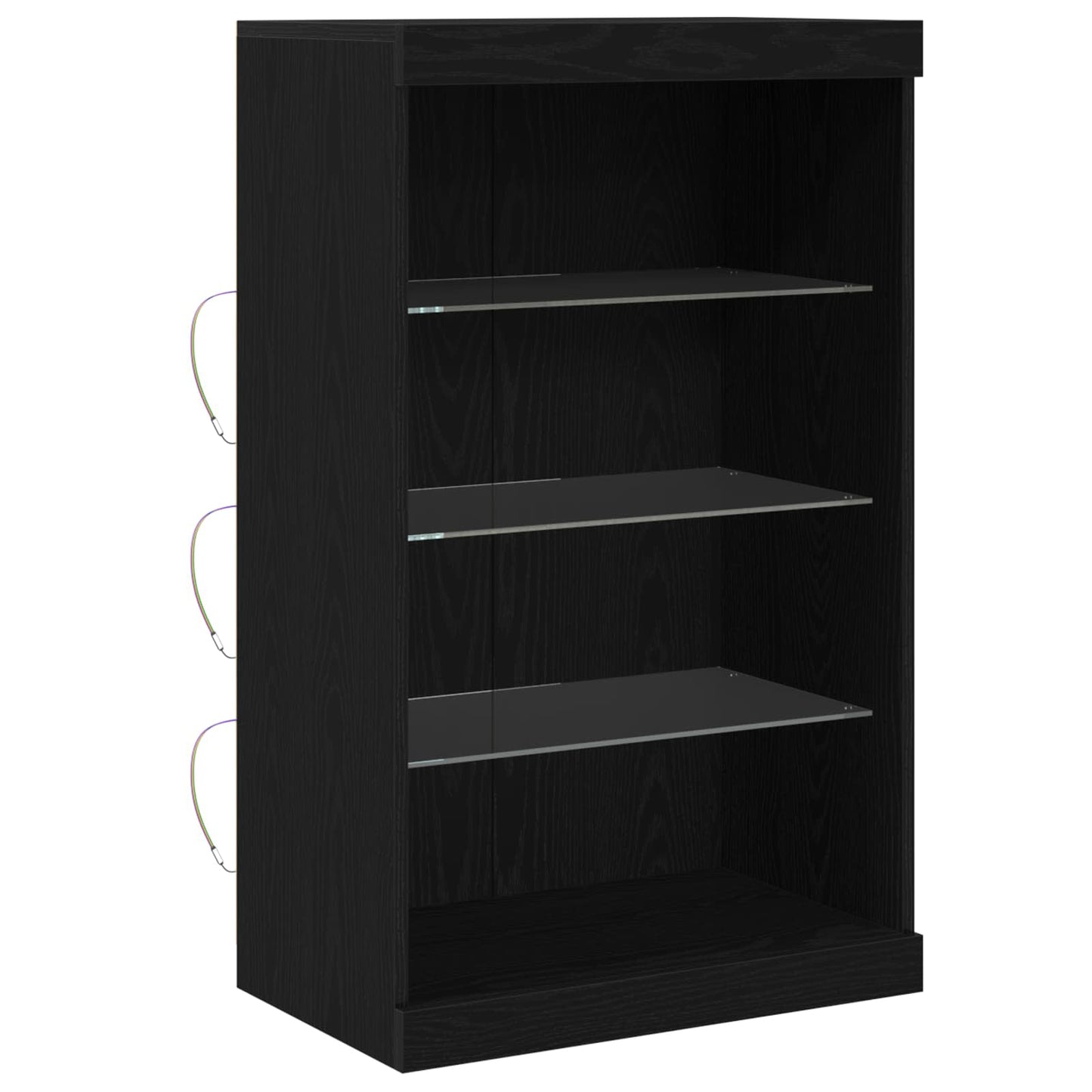 LED sideboard Svart Eik 60,5 x 37 x 100 cm Konstruert tre