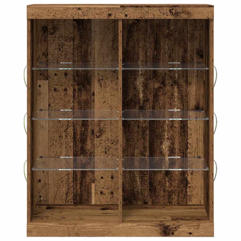 LED sideboard Gammelt tre 81 x 37 x 100 cm Konstruert tre