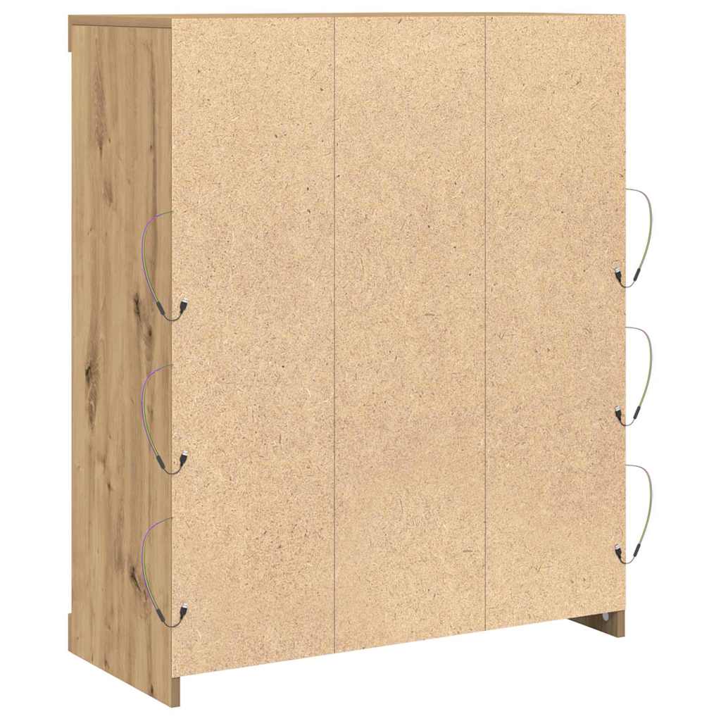 LED sideboard Artisan eik 81 x 37 x 100 cm Konstruert tre