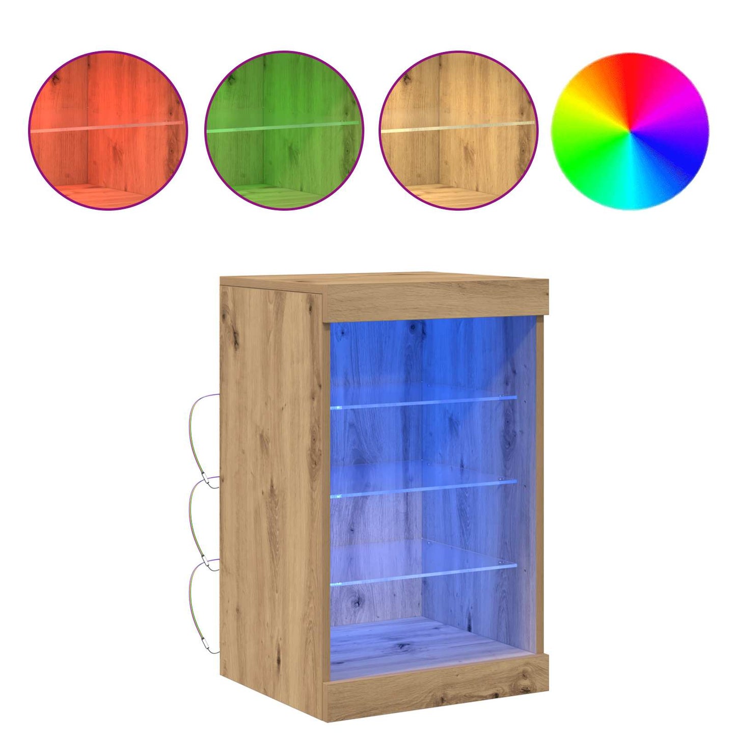 LED sideboard Artisan Eik 41 x 37 x 67 cm Konstruert tre