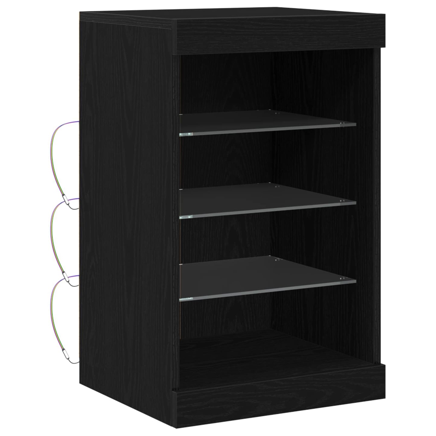 LED sideboard Svart Eik 41 x 37 x 67 cm Konstruert tre