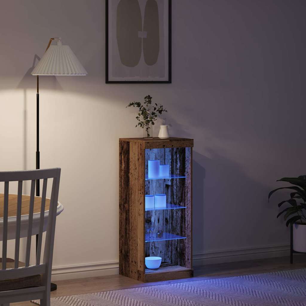 LED sideboard Gammelt tre 41 x 37 x 100 cm Konstruert tre