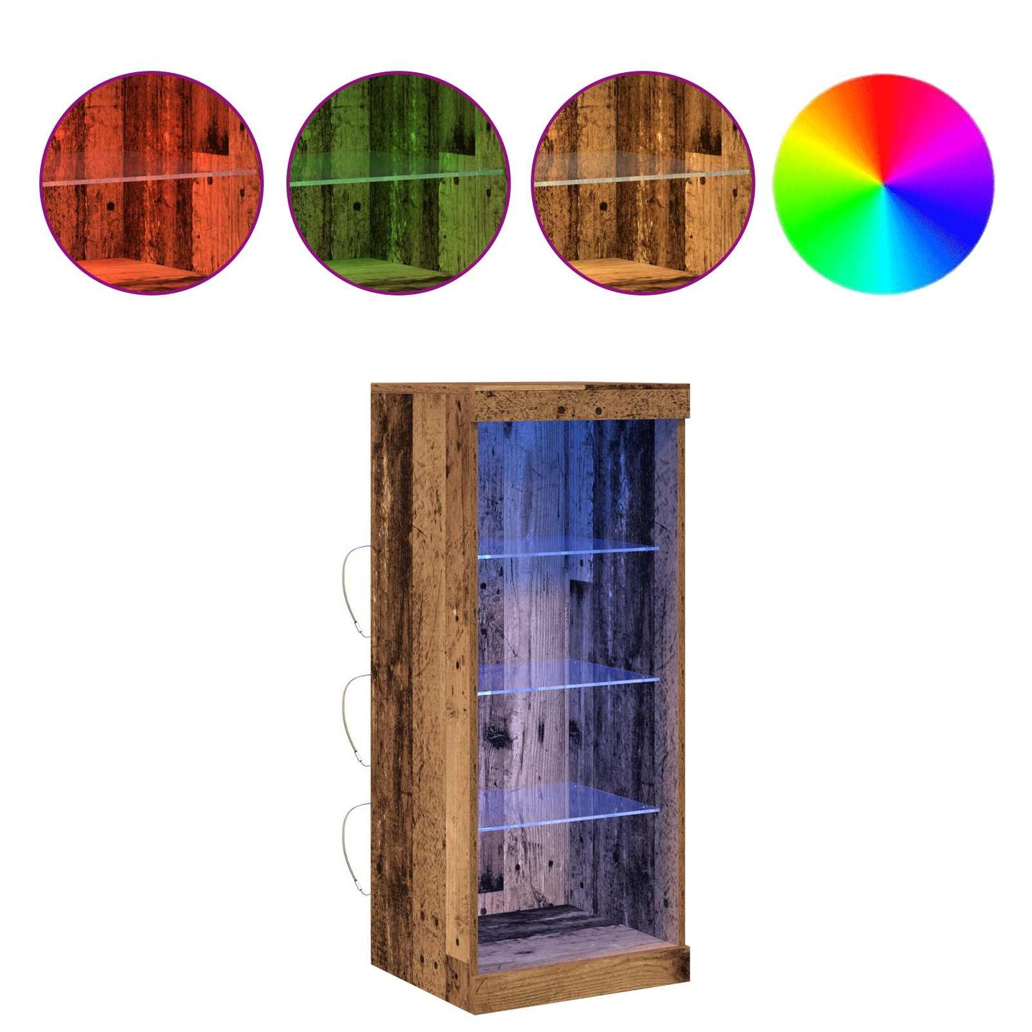 LED sideboard Gammelt tre 41 x 37 x 100 cm Konstruert tre