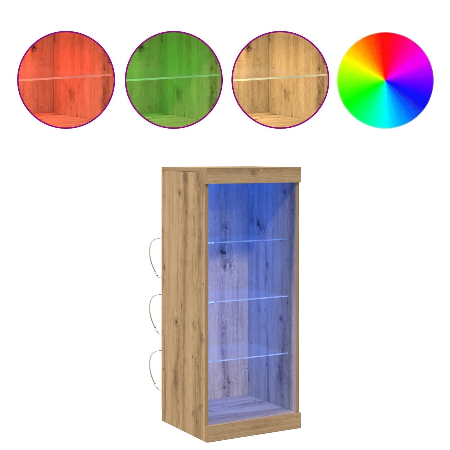 LED sideboard Artisan Eik 41 x 37 x 100 cm Konstruert tre