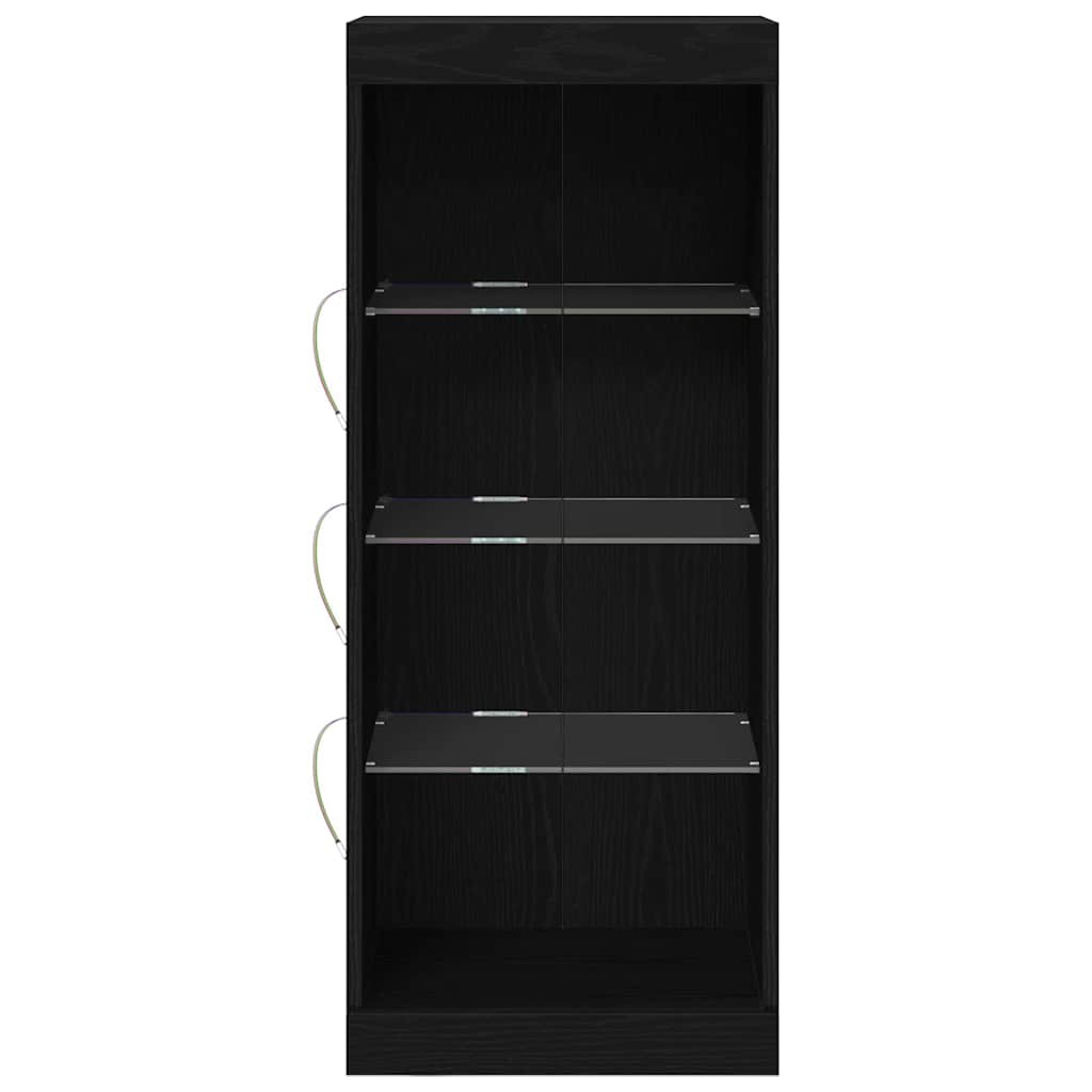 LED sideboard Svart Eik 41 x 37 x 100 cm Konstruert tre