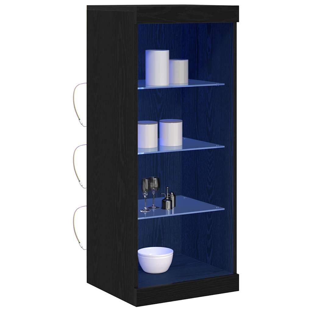 LED sideboard Svart Eik 41 x 37 x 100 cm Konstruert tre