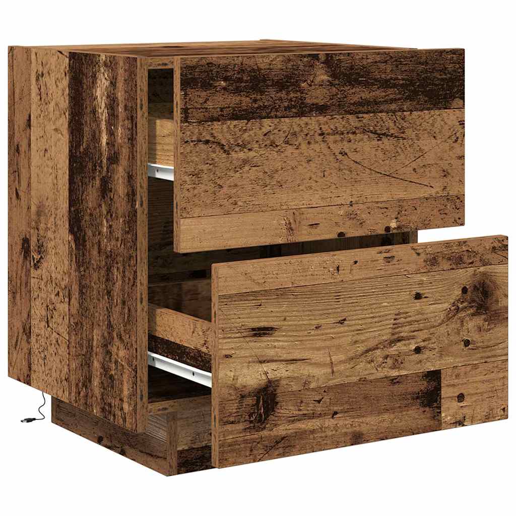 Nattbordskap 2 pcs Gammelt tre 45 x 40 x 55 cm Konstruert tre