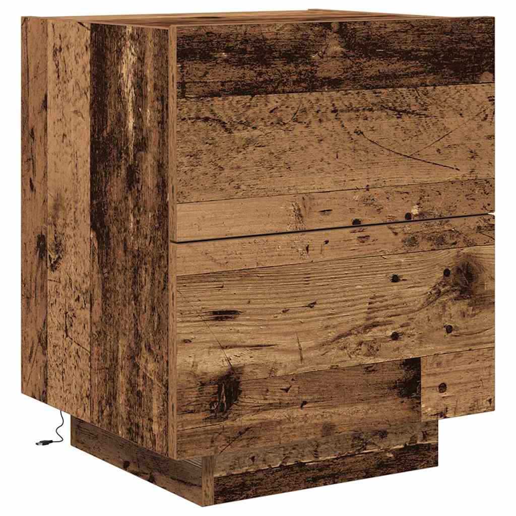Nattbordskap 2 pcs Gammelt tre 45 x 40 x 55 cm Konstruert tre