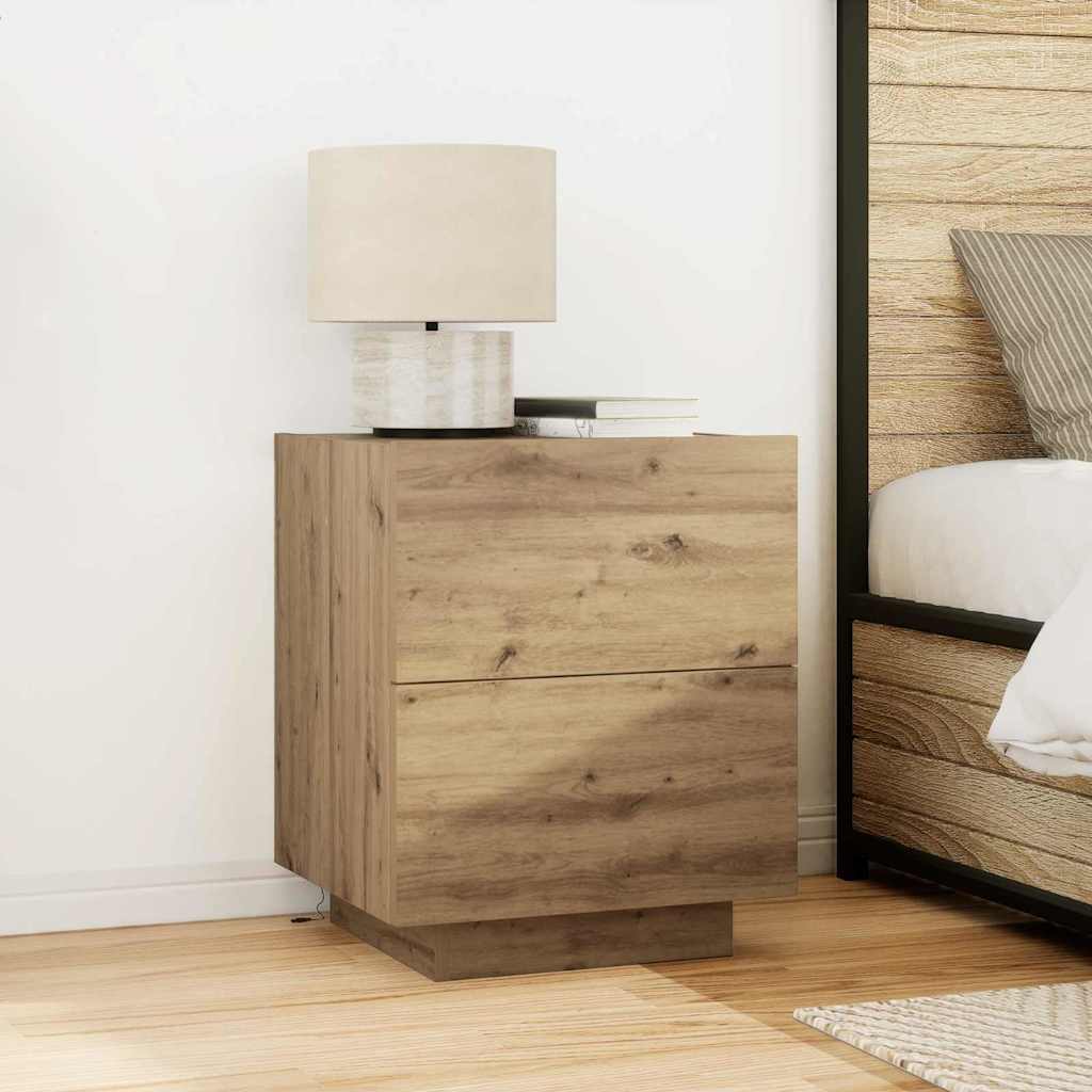 Nattbordskap 2 pcs Artisan Eik 45 x 40 x 55 cm Konstruert tre
