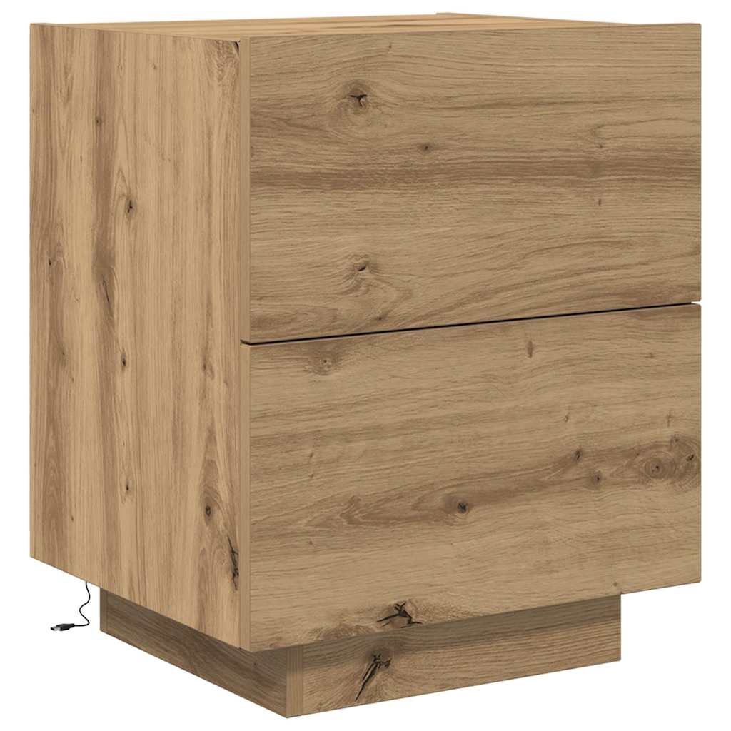 Nattbordskap 2 pcs Artisan Eik 45 x 40 x 55 cm Konstruert tre