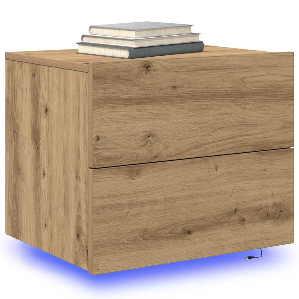 Nattbordskap 2 pcs Artisan Eik 50 x 39 x 41 cm Konstruert tre