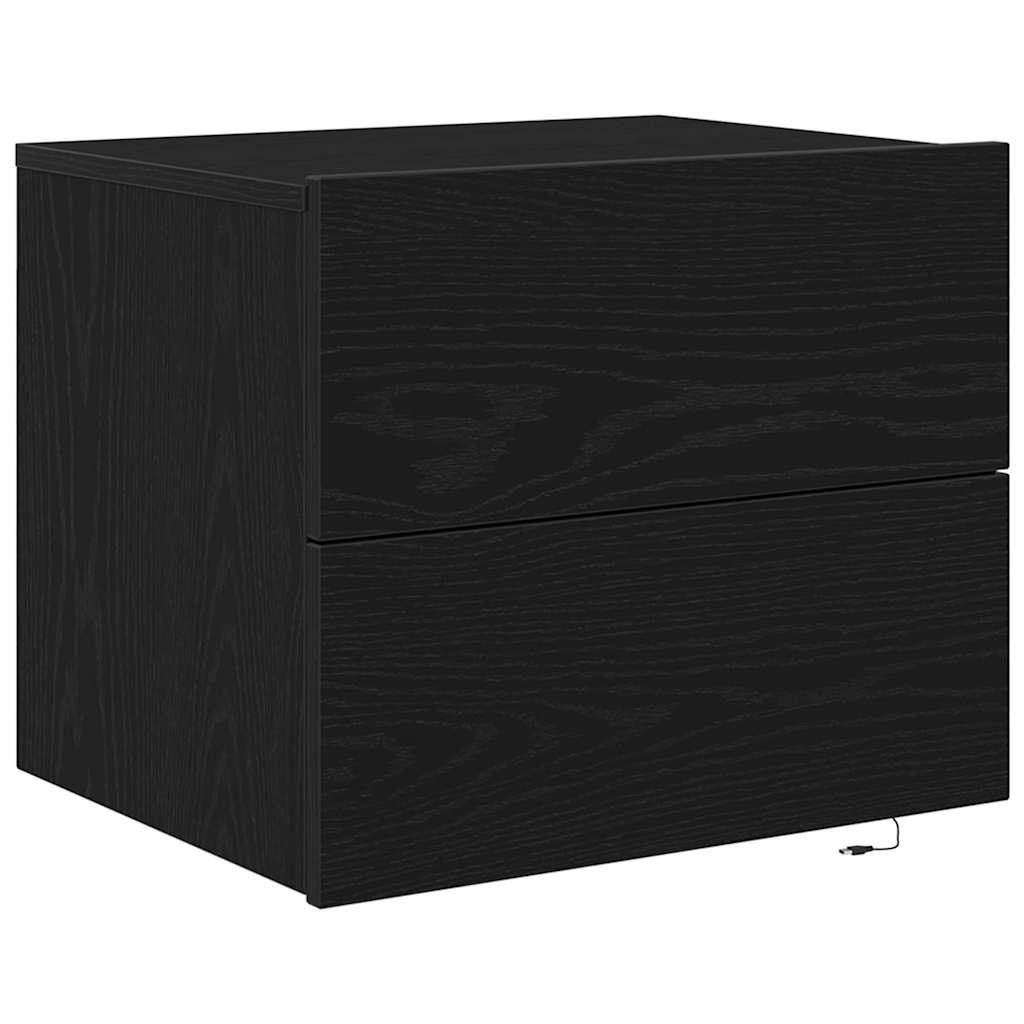 Nattbordskap 2 pcs Svart Eik 50 x 39 x 41 cm Konstruert tre