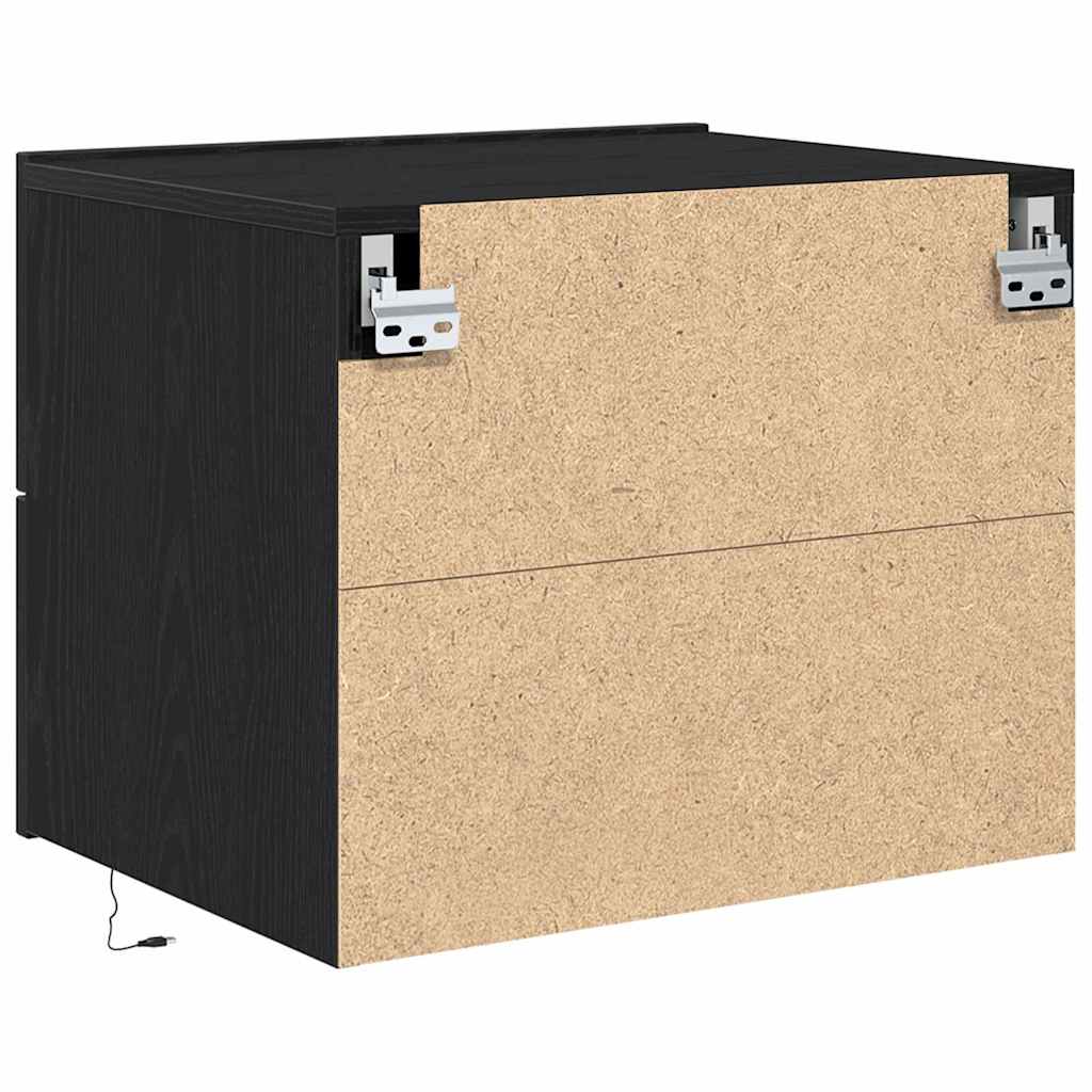 Nattbordskap 2 pcs Svart Eik 50 x 39 x 41 cm Konstruert tre