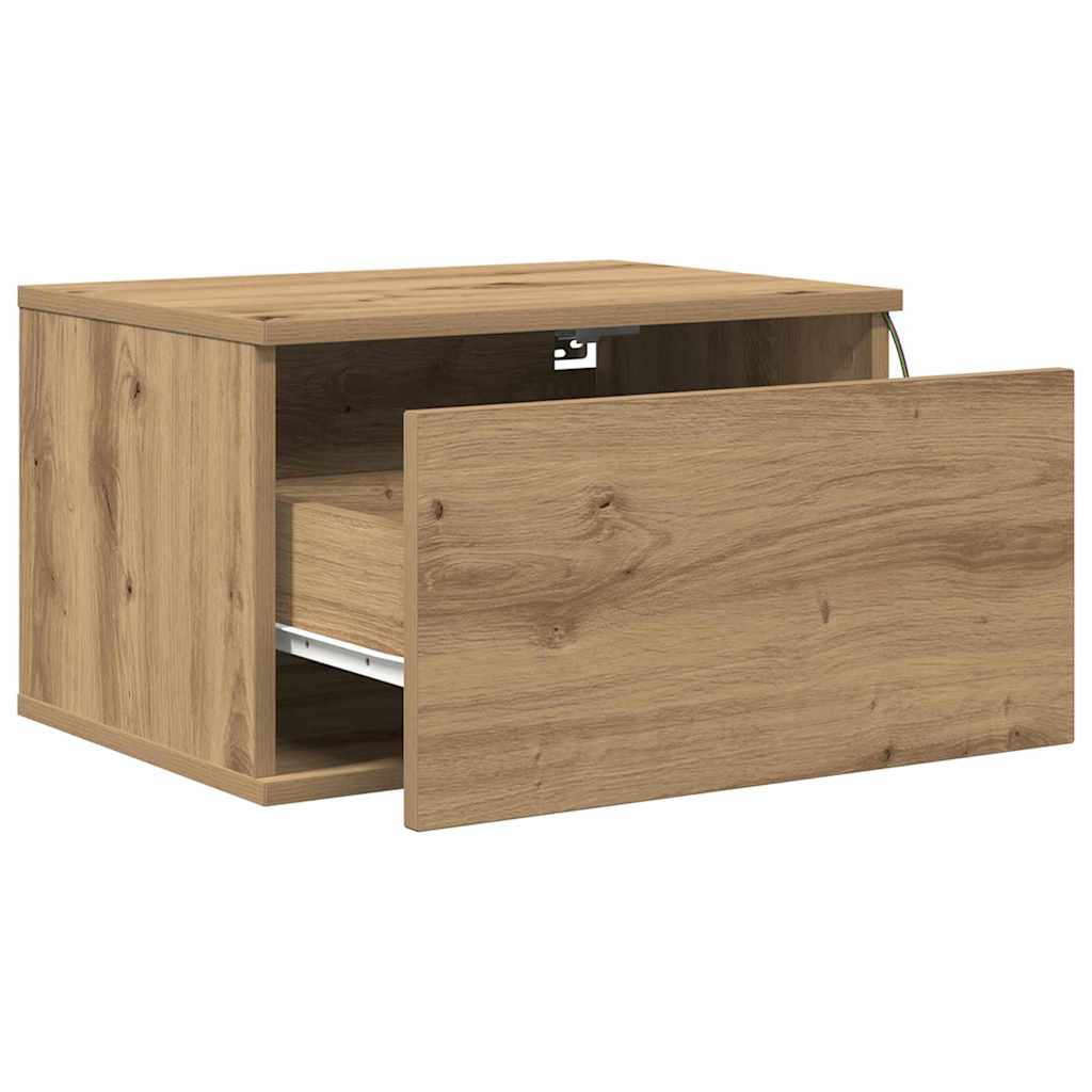 Vegghengt nattbord Artisan Eik 50 x 36 x 30 cm Konstruert tre