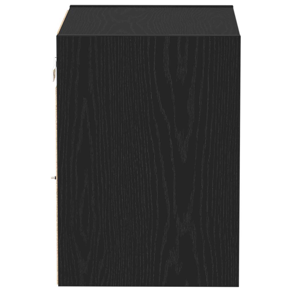 Flytende hylle med LED-lys med hylle Svart 40 x 28,5 x 40 cm