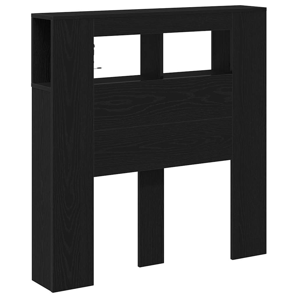 LED Hodegavl Svart Eik 100 x 18,5 x 103,5 cm Konstruert tre