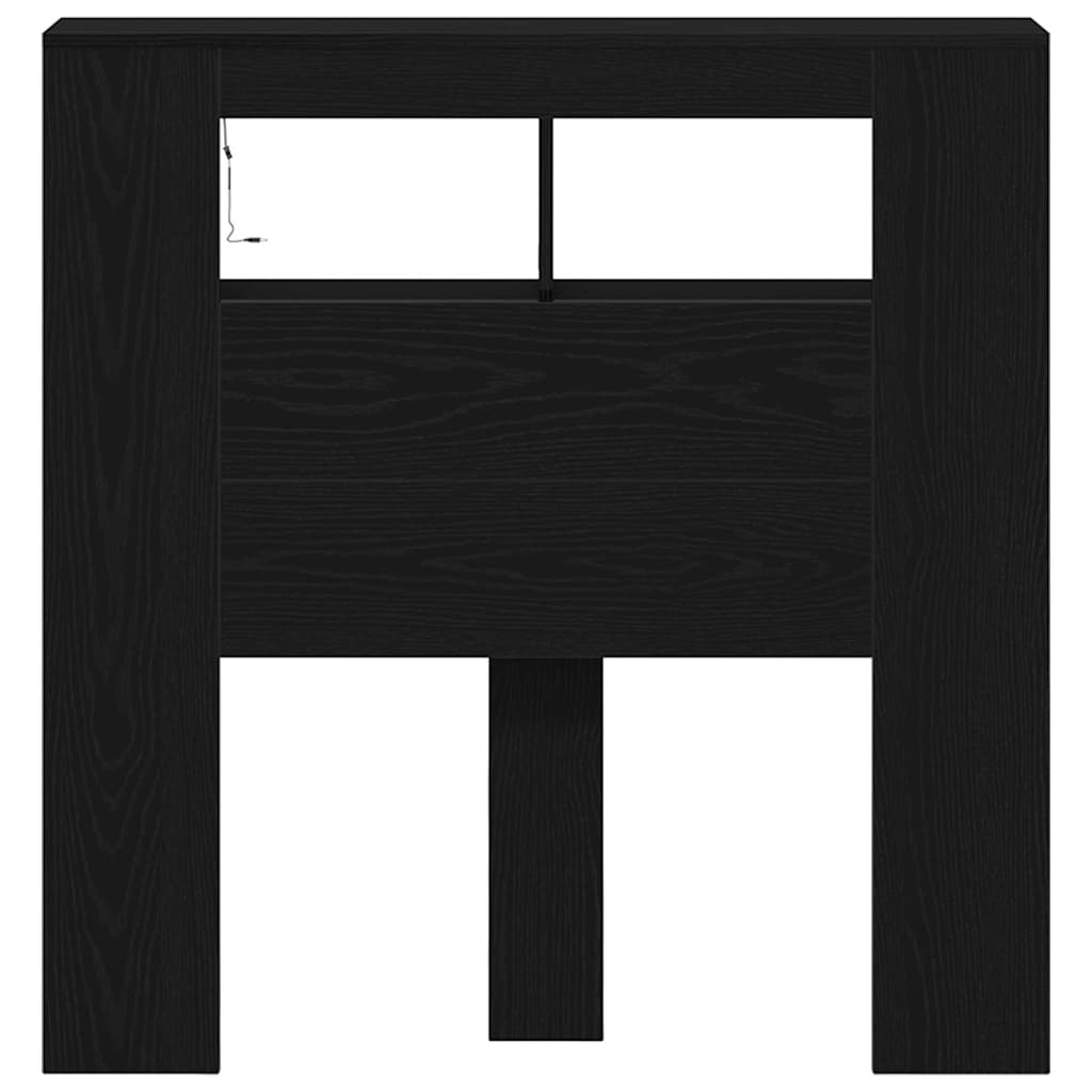 LED Hodegavl Svart Eik 100 x 18,5 x 103,5 cm Konstruert tre
