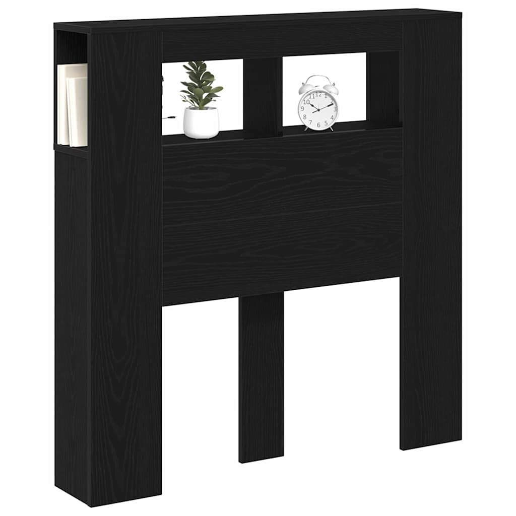 LED Hodegavl Svart Eik 100 x 18,5 x 103,5 cm Konstruert tre