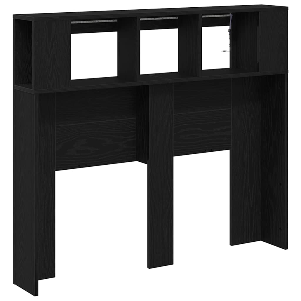 LED Hodegavl Svart Eik 120 x 18,5 x 103,5 cm Konstruert tre