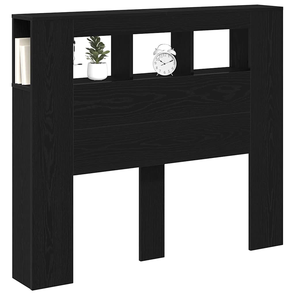 LED Hodegavl Svart Eik 120 x 18,5 x 103,5 cm Konstruert tre