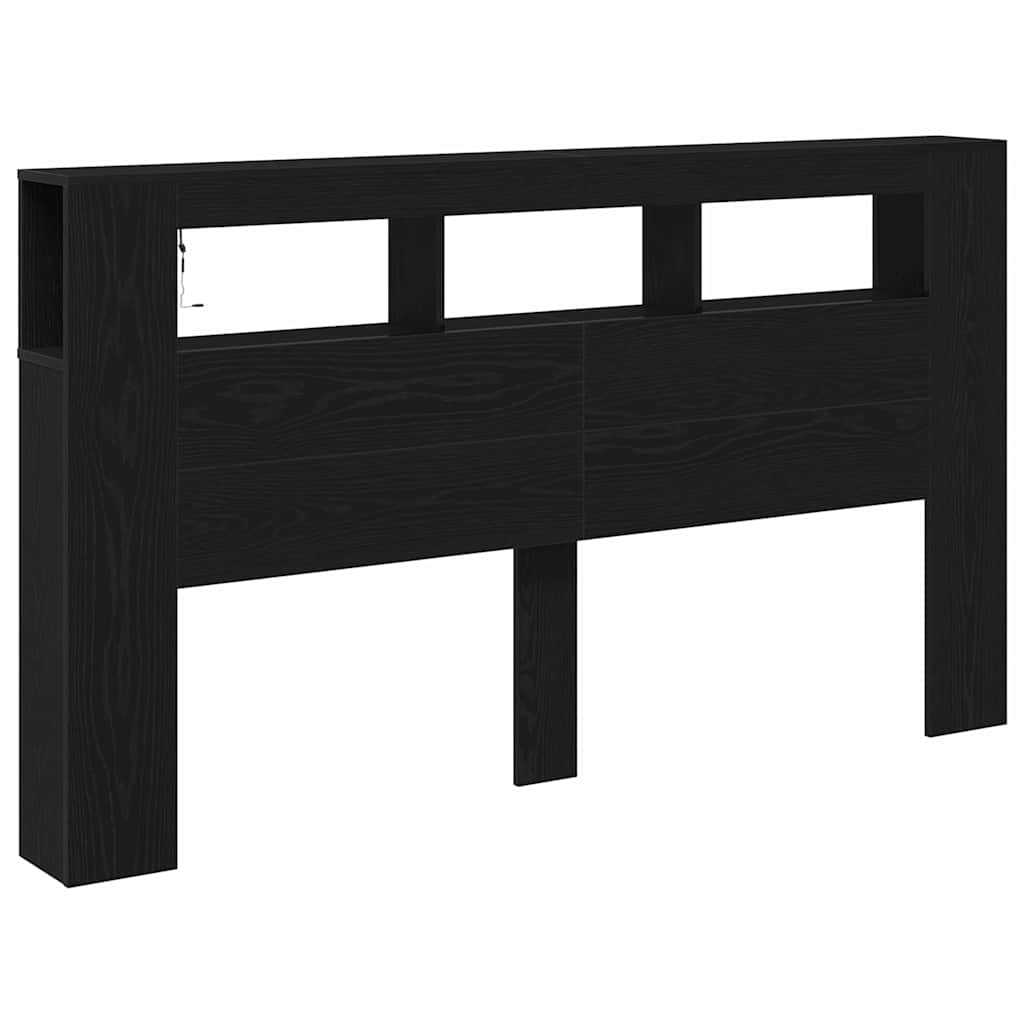 LED Hodegavl Svart Eik 180 x 18,5 x 103,5 cm Konstruert tre