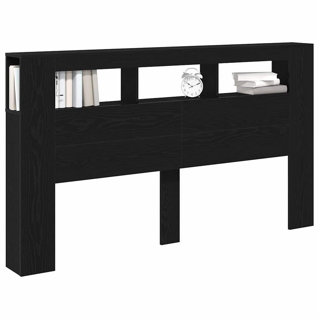 LED Hodegavl Svart Eik 180 x 18,5 x 103,5 cm Konstruert tre