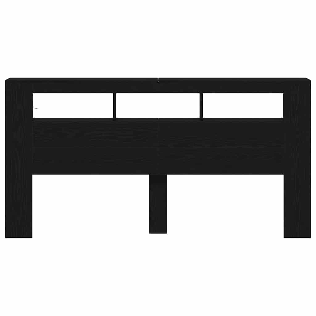 LED Hodegavl Svart Eik 200 x 18,5 x 103,5 cm Konstruert tre