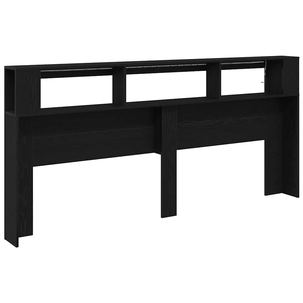 LED Hodegavl Svart Eik 220 x 18,5 x 103,5 cm Konstruert tre