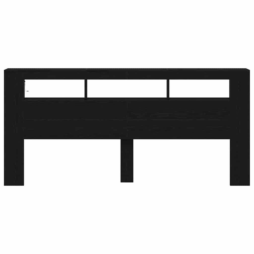 LED Hodegavl Svart Eik 220 x 18,5 x 103,5 cm Konstruert tre
