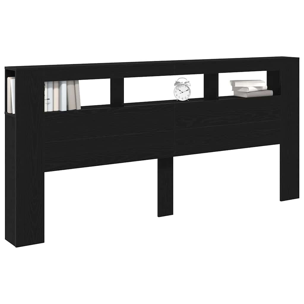 LED Hodegavl Svart Eik 220 x 18,5 x 103,5 cm Konstruert tre