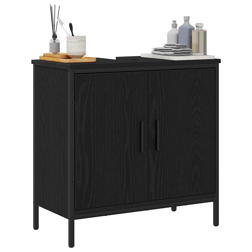 Baderomsvaskeskap Svart Eik 60 x 30 x 60 cm Konstruert tre