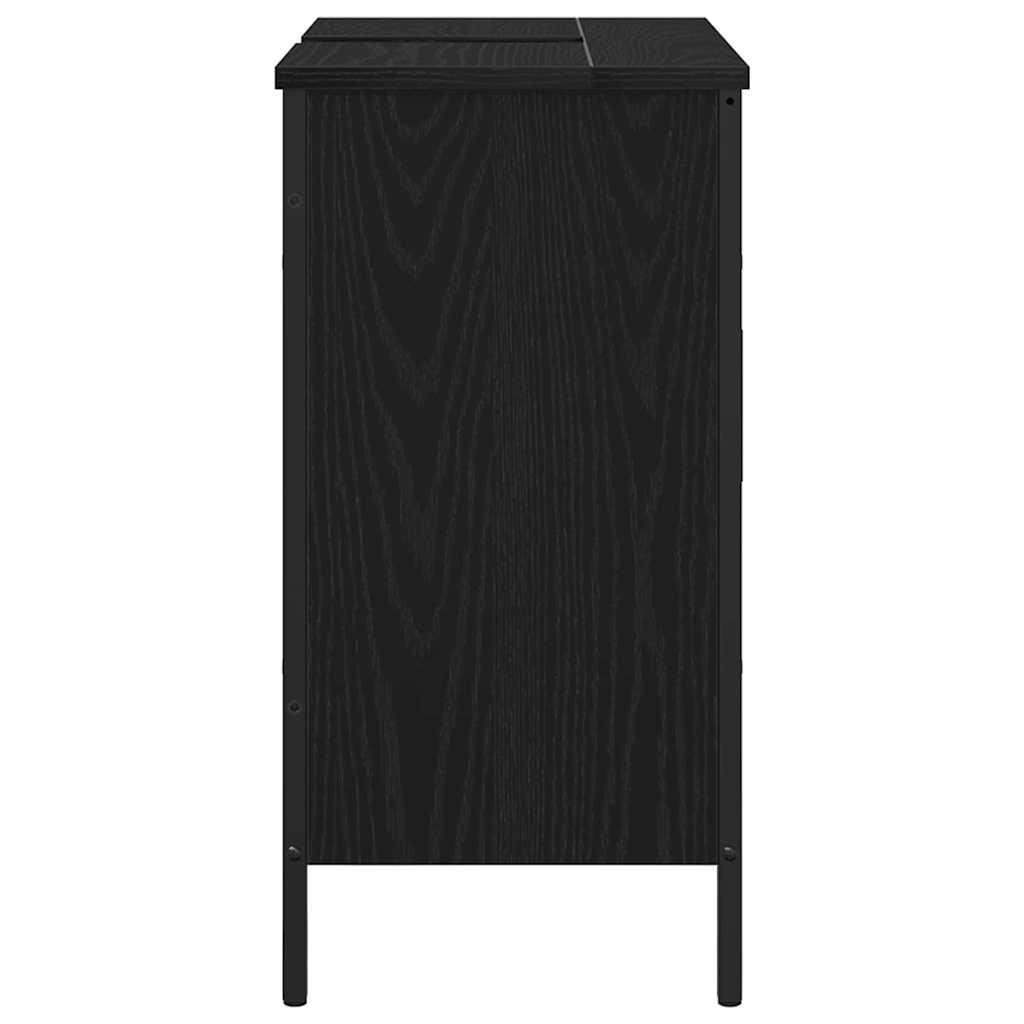 Baderomsvaskeskap Svart Eik 60 x 30 x 60 cm Konstruert tre