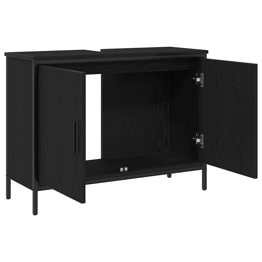 Baderomsvaskeskap Svart Eik 80 x 30 x 60 cm Konstruert tre