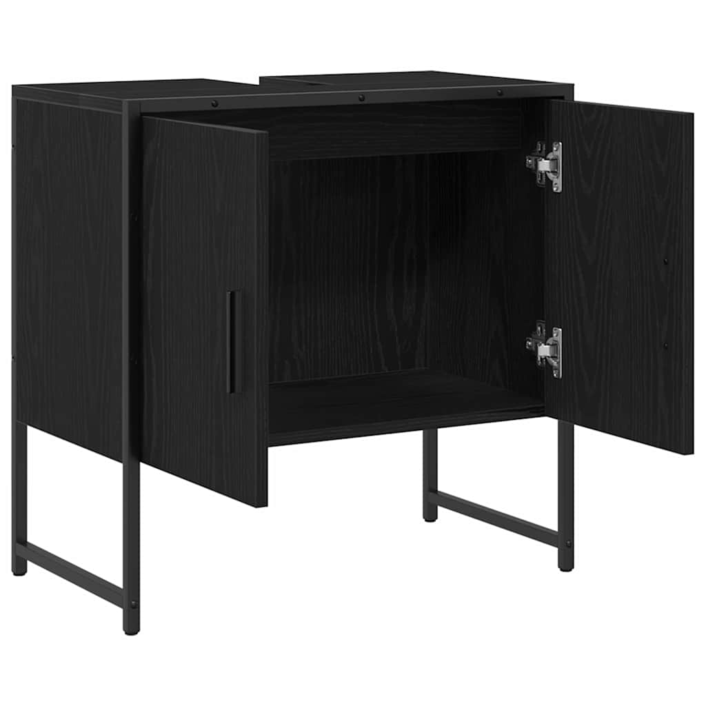 Baderomsvaskeskap Svart Eik 60 x 30 x 60 cm Konstruert tre