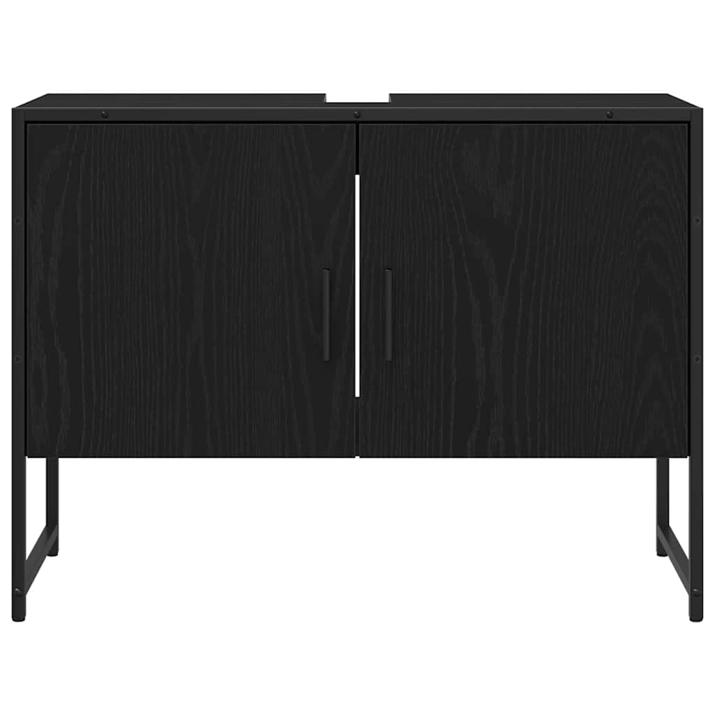 Baderomsvaskeskap Svart Eik 80 x 30 x 60 cm Konstruert tre