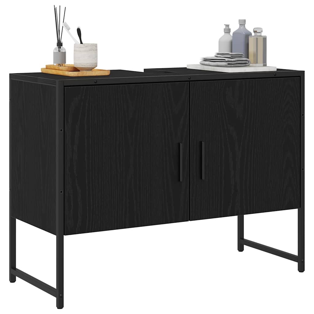 Baderomsvaskeskap Svart Eik 80 x 30 x 60 cm Konstruert tre