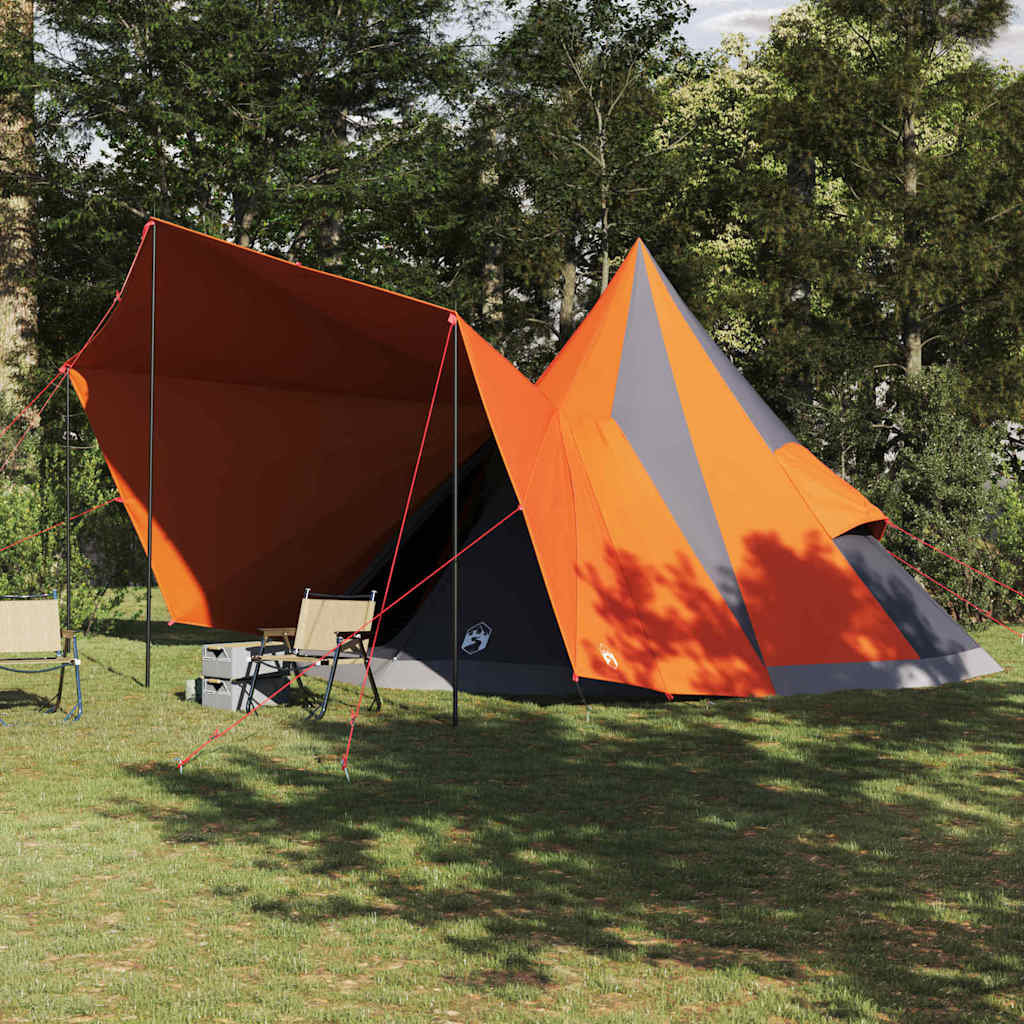 Tipi telt med tak Grå og Oransje 510 x 690 x 330 cm taft