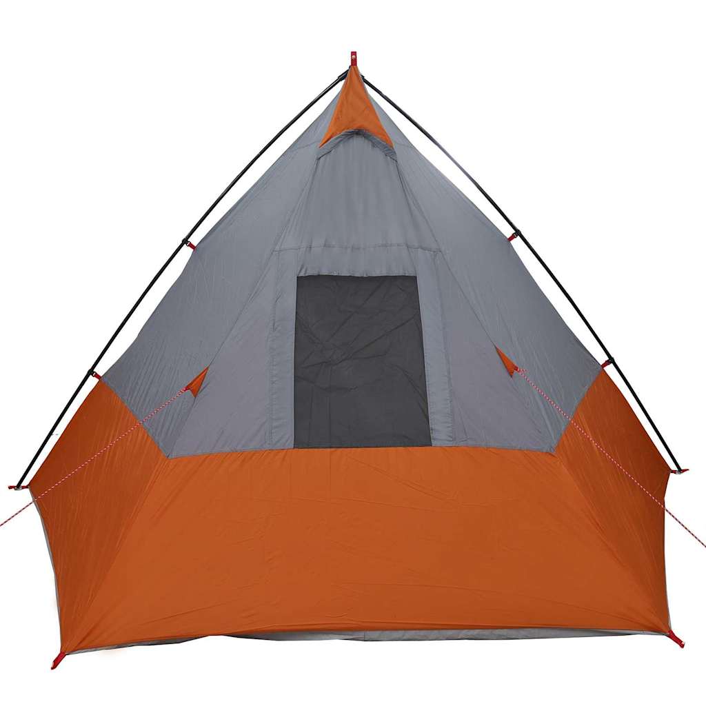 Tipi telt med tak Grå og Oransje 383 x 338 x 217 cm taft