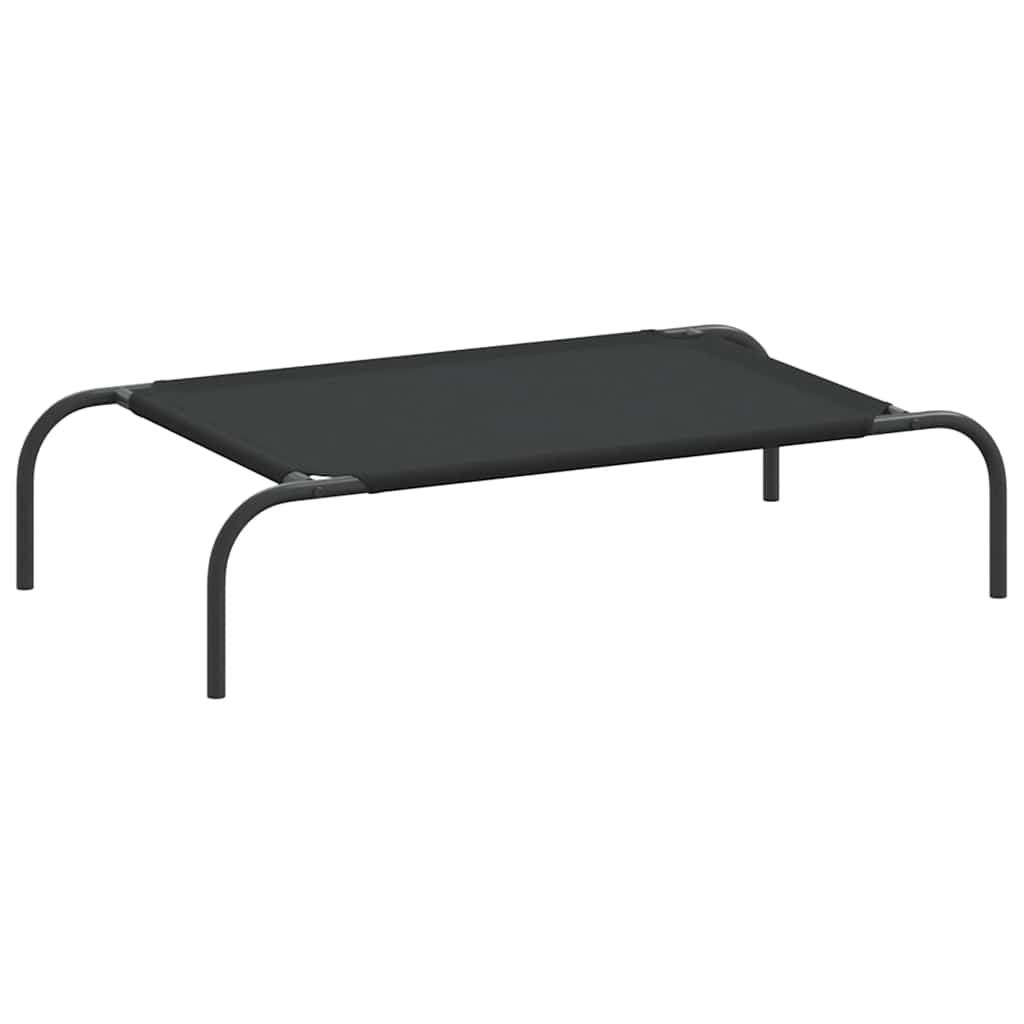 Forhøyet hundeseng svart 90x50x20 cm tekstil og stål