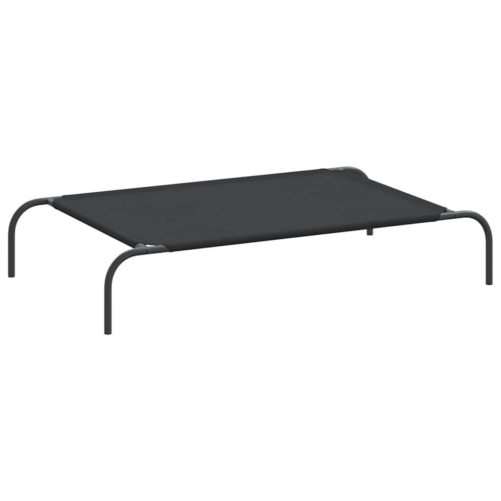 Forhøyet hundeseng svart 110x65x20 cm oxfordstoff og stål