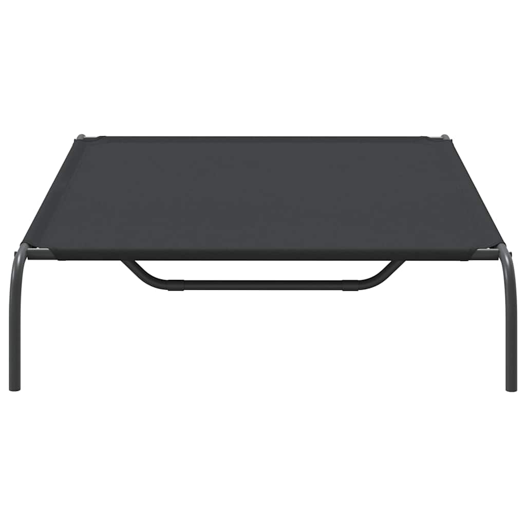 Forhøyet hundeseng svart 130x80x20 cm tekstil og stål