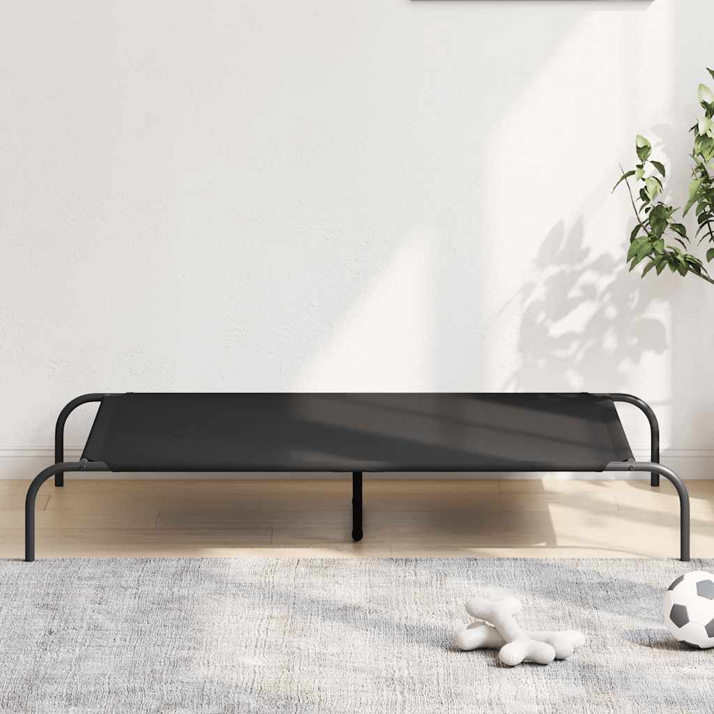 Forhøyet hundeseng svart 130x80x20 cm tekstil og stål
