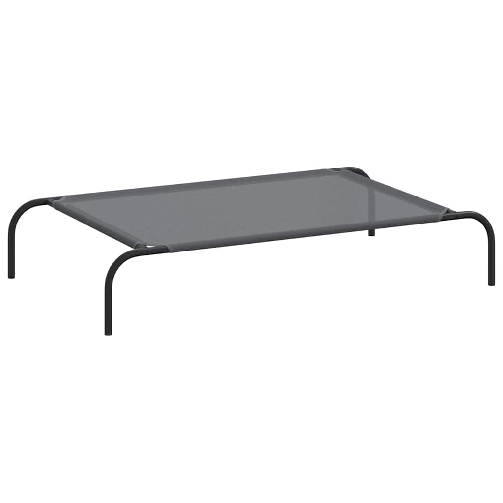Forhøyet hundeseng grå 110x65x20 cm tekstil og stål