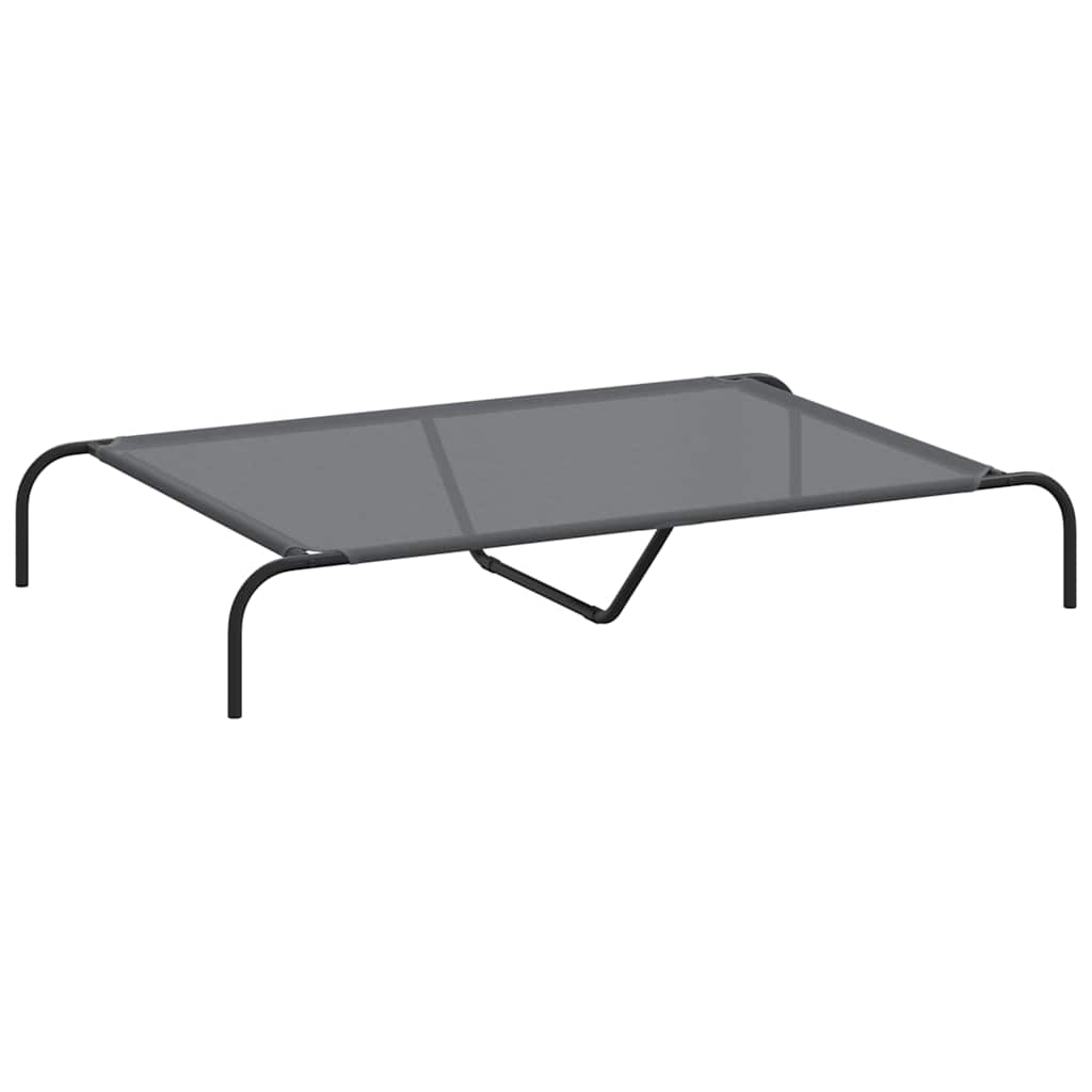 Forhøyet hundeseng grå 130x80x20 cm tekstil og stål