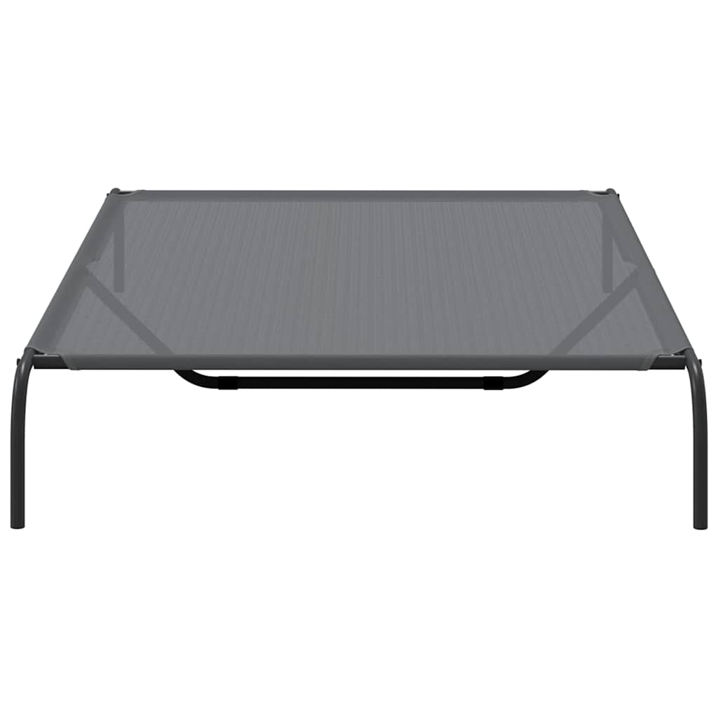 Forhøyet hundeseng grå 150x90x20 cm tekstil og stål