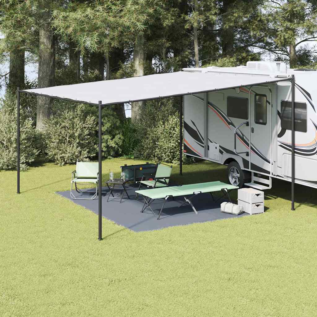 Teppe til telt Blå og grå 400 × 300 cm Polyethylen